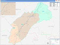 Unicoi County Wall Map Color Cast Style
