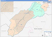 Unicoi Wall Map Color Cast Style