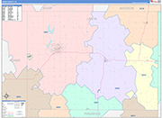 Union County Wall Map Color Cast Style