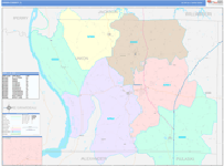 Union County Wall Map Color Cast Style