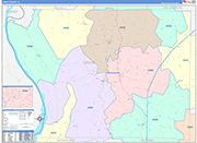 Union County Wall Map Color Cast Style