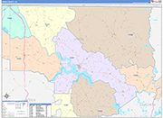 Union County Wall Map Color Cast Style