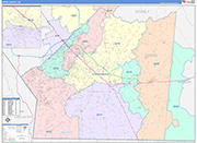 Union County Wall Map Color Cast Style
