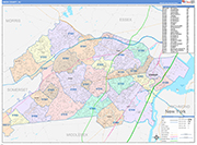 Union County Wall Map Color Cast Style