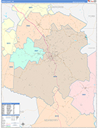 Union County Wall Map Color Cast Style