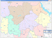 Upshur County Wall Map Color Cast Style