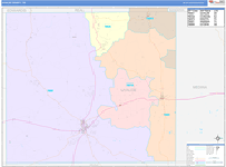 Uvalde County Wall Map Color Cast Style