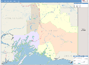 Valdez-Cordova County Wall Map Color Cast Style