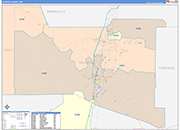 Valencia County Wall Map Color Cast Style