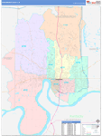 Vanderburgh County Wall Map Color Cast Style