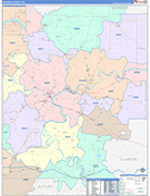 Venango Wall Map Color Cast Style