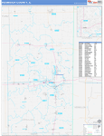 Vermilion County Wall Map Color Cast Style