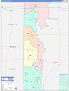 Vermillion Wall Map Color Cast Style