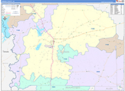 Vernon County Wall Map Color Cast Style
