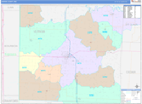 Vernon County Wall Map Color Cast Style