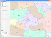 Vernon County Wall Map Color Cast Style