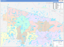Vilas County Wall Map Color Cast Style