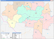 Vinton County Wall Map Color Cast Style