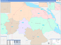 Wabasha Wall Map Color Cast Style