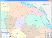 Wabasha County Wall Map Color Cast Style