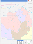 Wabaunsee County Wall Map Color Cast Style