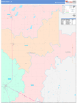 Wadena County Wall Map Color Cast Style