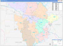 Walker County Wall Map Color Cast Style
