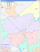 Walker County Wall Map Color Cast Style