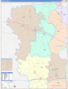 Waller County Wall Map Color Cast Style