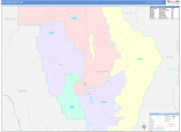 Wallowa County Wall Map Color Cast Style