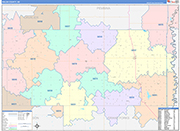Walsh Wall Map Color Cast Style