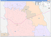 Walthall County Wall Map Color Cast Style
