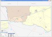 Ward County Wall Map Color Cast Style
