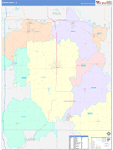 Warren County Wall Map Color Cast Style