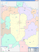 Warren County Wall Map Color Cast Style