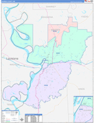 Warren County Wall Map Color Cast Style