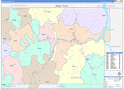 Warren Wall Map Color Cast Style