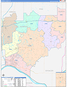 Warrick Wall Map Color Cast Style