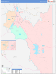 Wasatch County Wall Map Color Cast Style