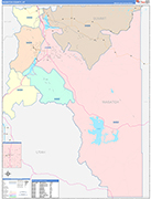 Wasatch County Wall Map Color Cast Style