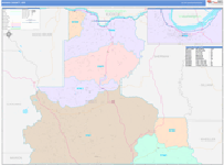 Wasco County Wall Map Color Cast Style