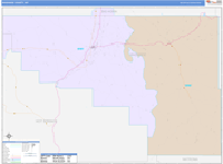 Washakie County Wall Map Color Cast Style