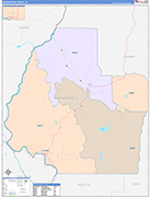 Washington Wall Map Color Cast Style