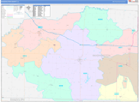 Washington County Wall Map Color Cast Style