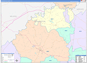 Washington County Wall Map Color Cast Style
