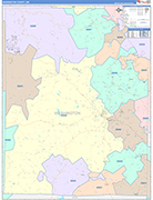 Washington County Wall Map Color Cast Style