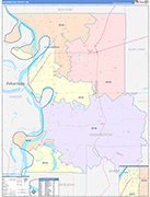 Washington County Wall Map Color Cast Style