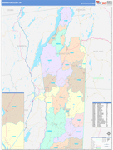 Washington County Wall Map Color Cast Style