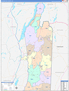 Washington Wall Map Color Cast Style