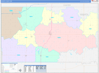 Washita County Wall Map Color Cast Style